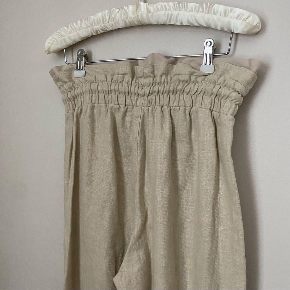 Blank NYC Pants Away From Here Cream Linen Paperbag Joggers Casual Leisure Trend - Picture 6 of 10